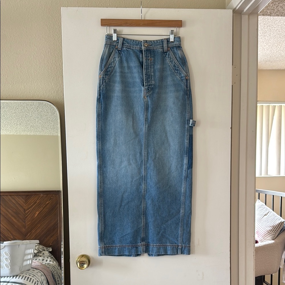 NWT - Free People Women's Francisco Denim Maxi Skirt